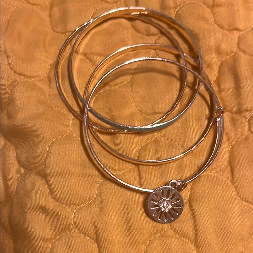 Elegant Bangle Set with Charm